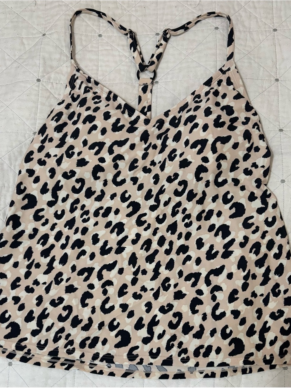 Women’s Beige/Black Leopard Print Cami Tankini